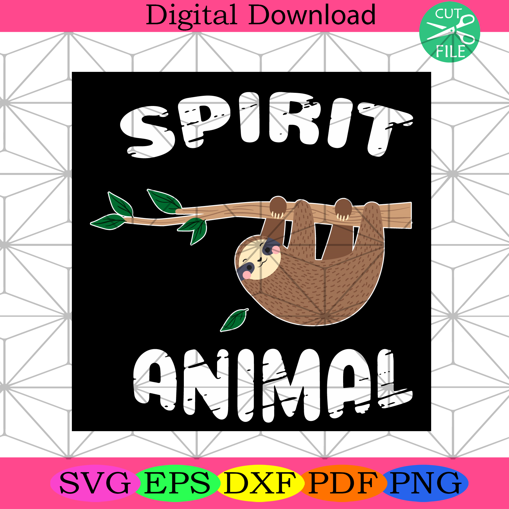 Spirit Animal Svg Trending Svg, Sloth Svg, Animals Svg