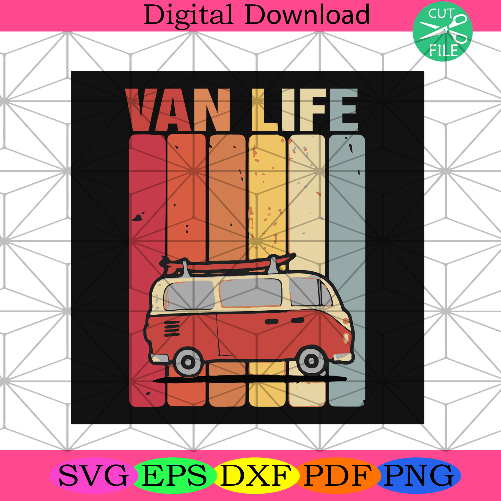 Van Life Svg Trending Svg, Van Svg, Vintage Van Svg, Retro Van Svg