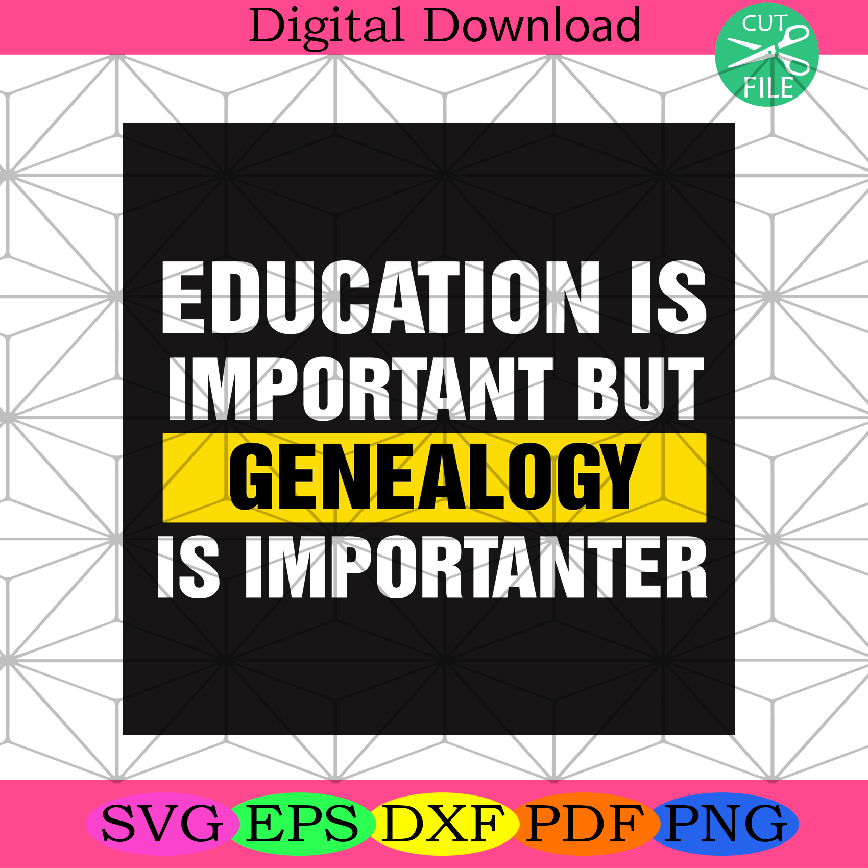 Education Is Important But Genealogy Is Importanter Svg Trending Svg