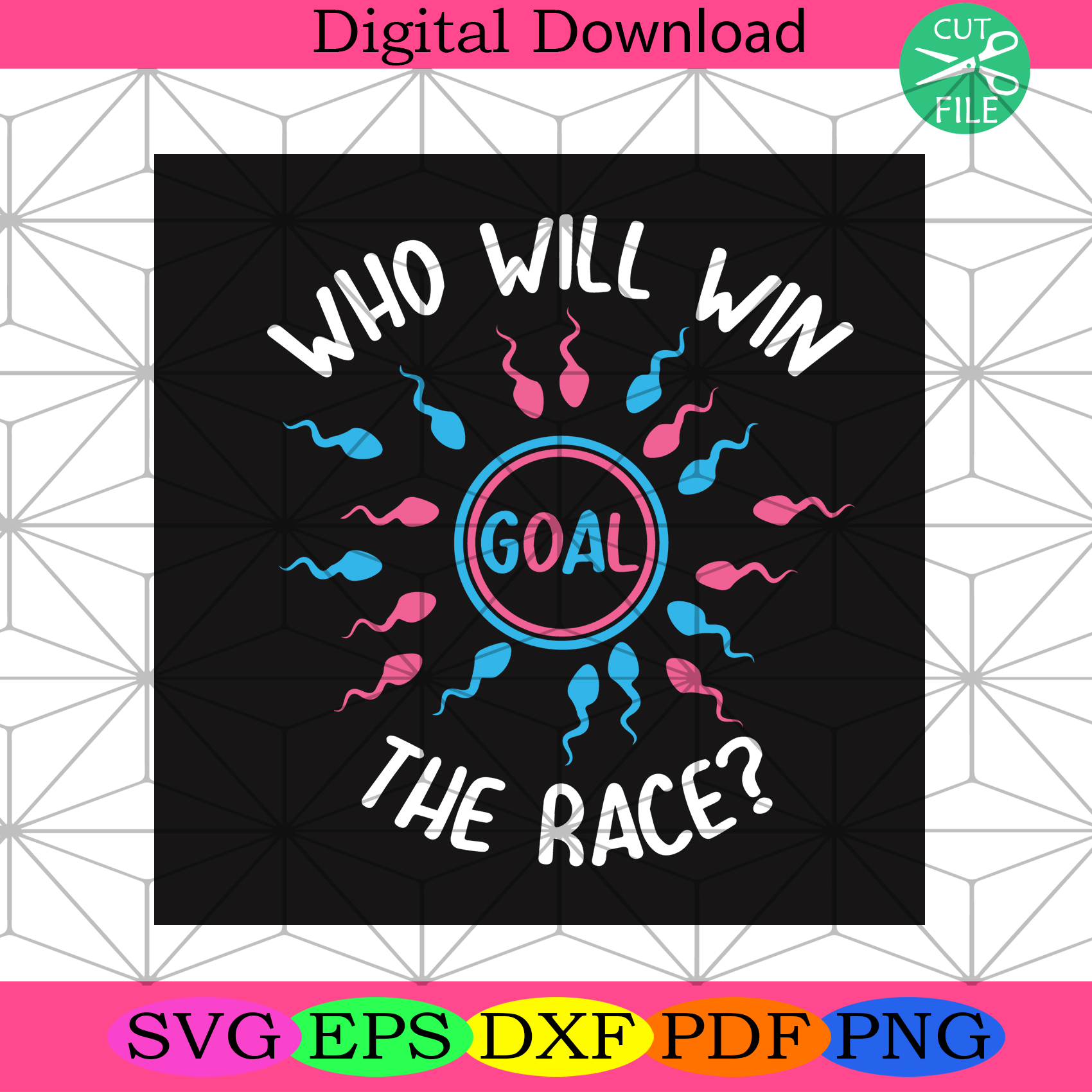 Who Will Win The Race Goal Svg Trending Svg, Gender Reveal Svg