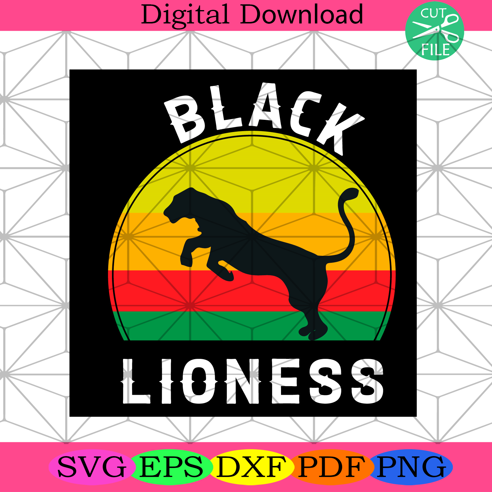 Black Lioness Svg Trending Svg, Black Lion Svg, Lion Svg