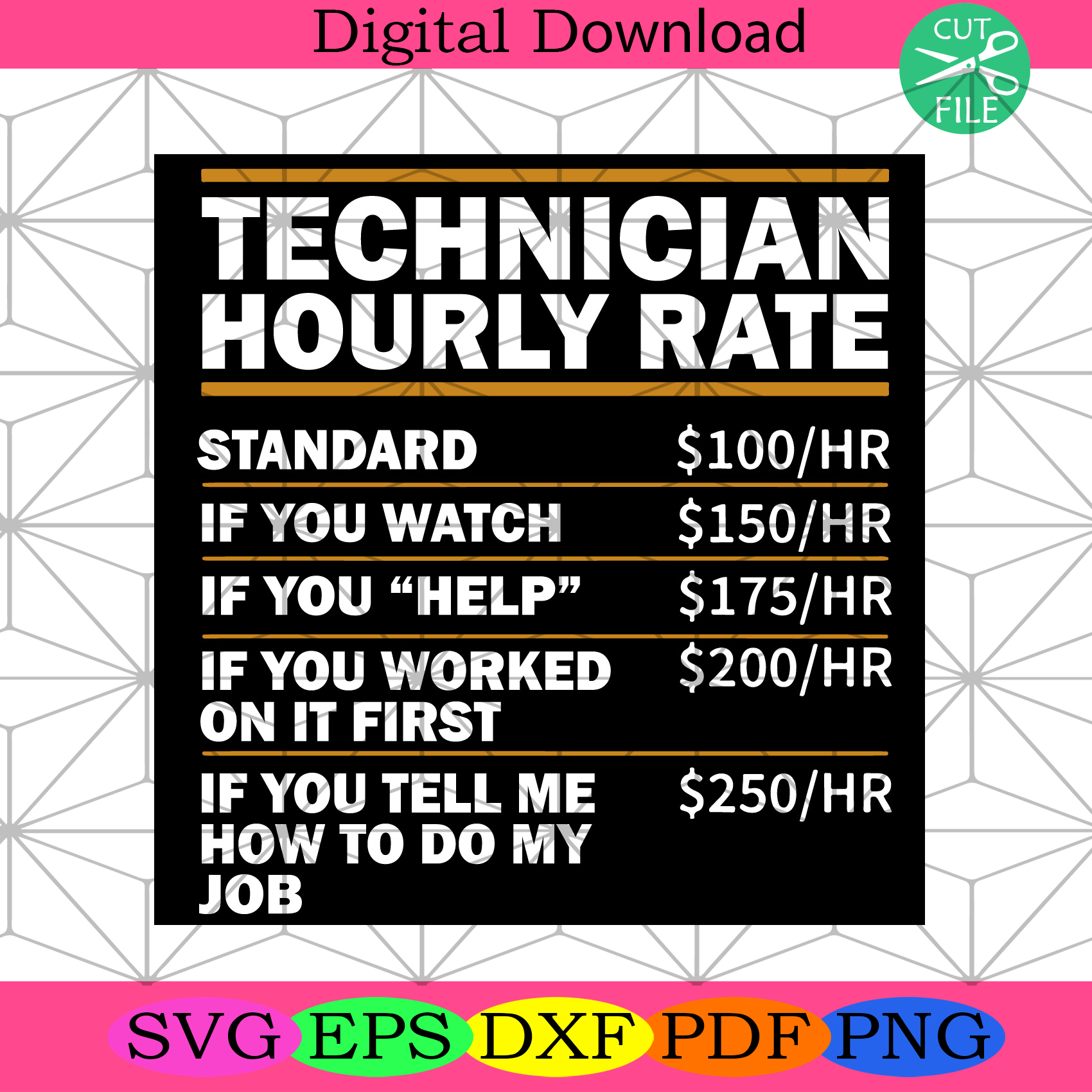 Technician Hourly Rate Svg Trending Svg, Technician Svg