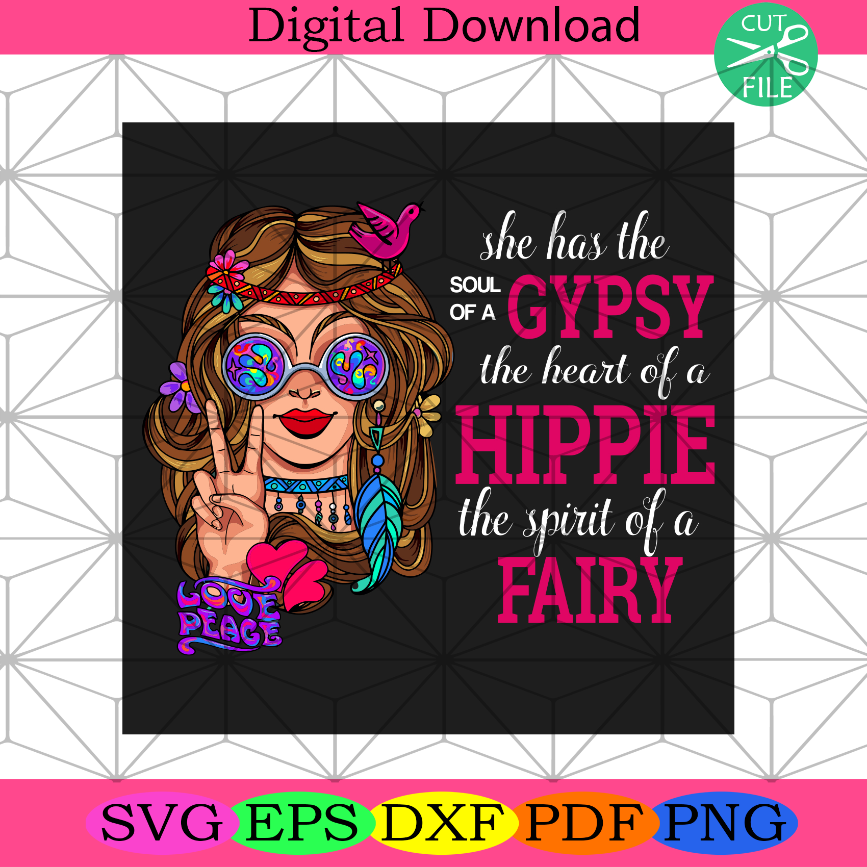 She Has The Soul Of A Gypsy The Heart Of A Hippie Svg Trending Svg