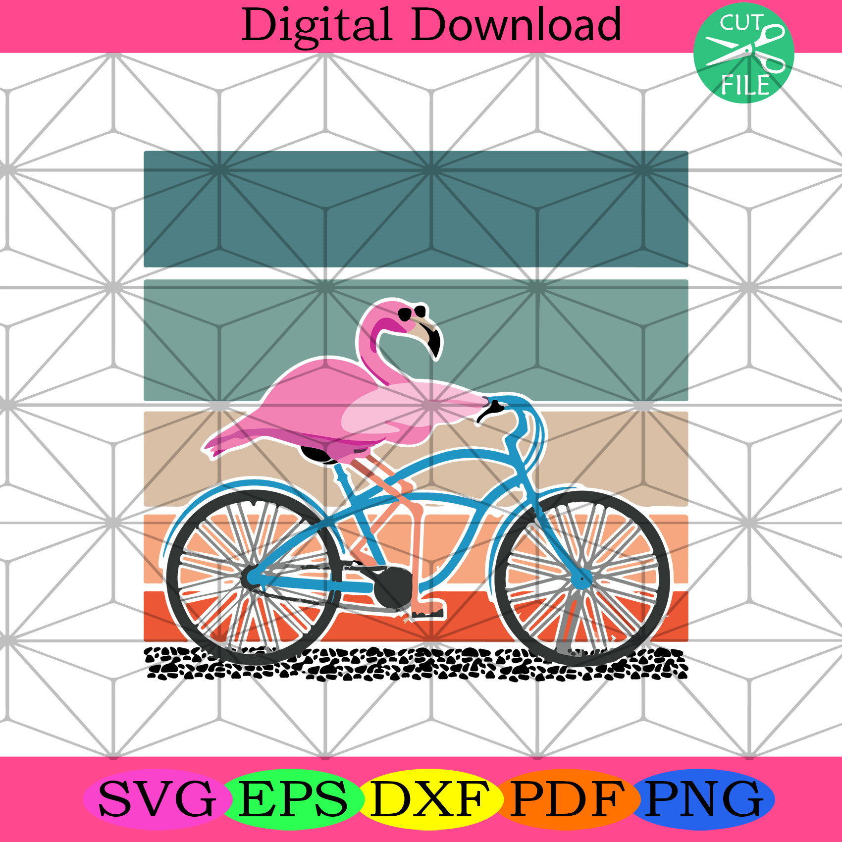 Flamingo Cycling Svg Trending Svg, Flamingo Svg, Cycling Svg