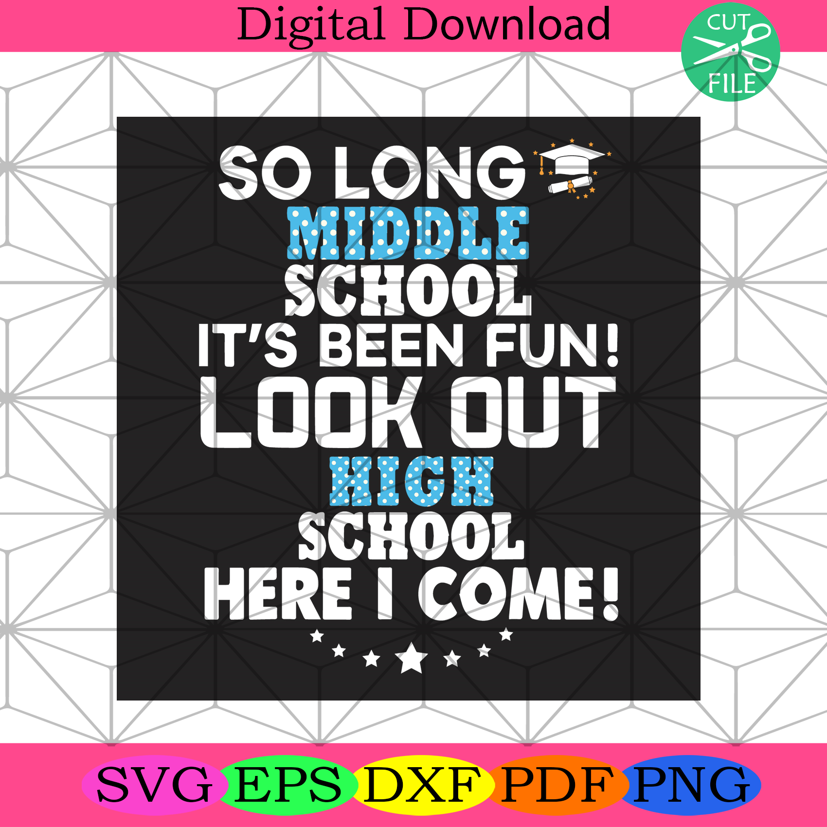 So Long Middle School Look Out High Here I Come Svg Trending Svg