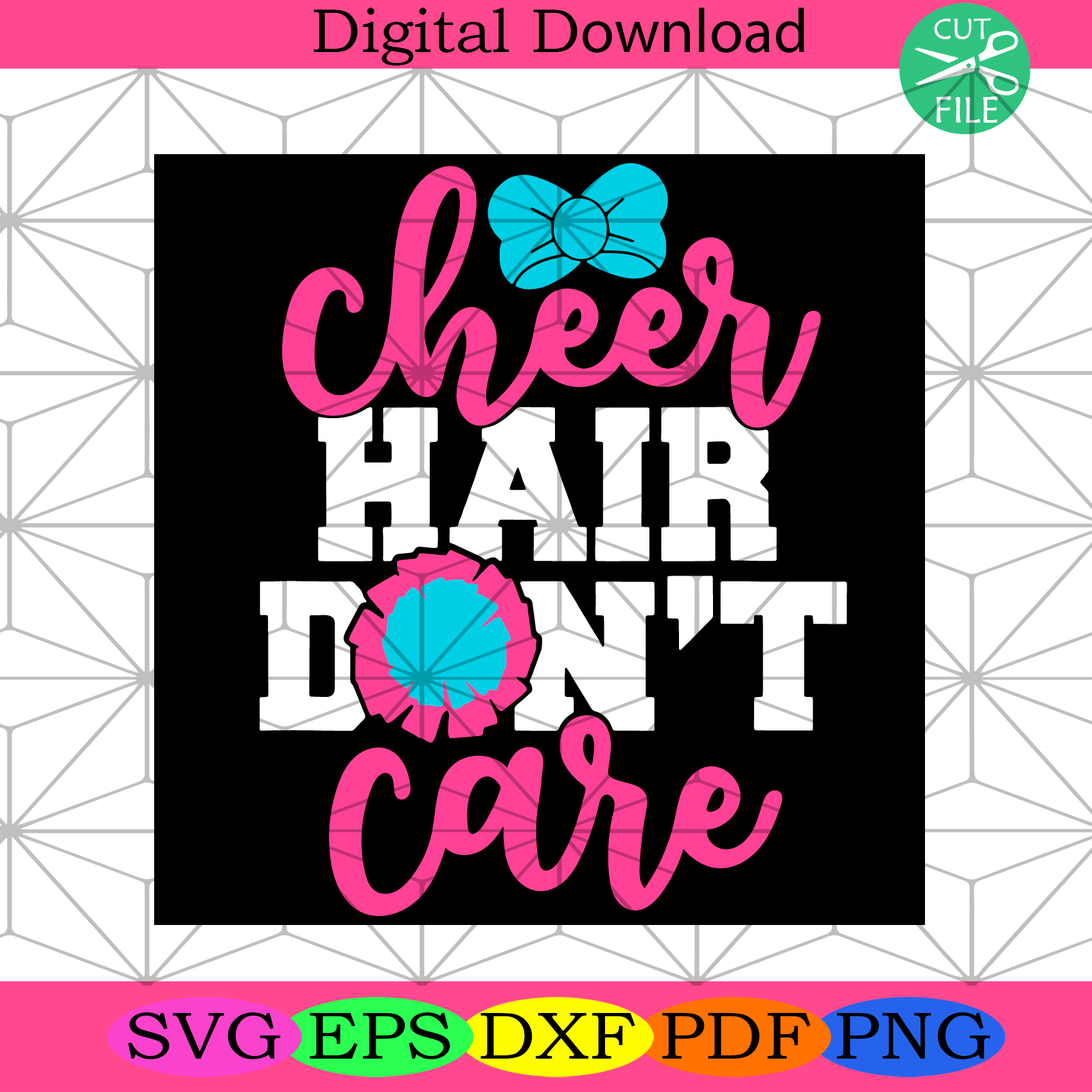 Cheer Hair Dont Care Svg Trending Svg, Cheer Svg, Hair Svg