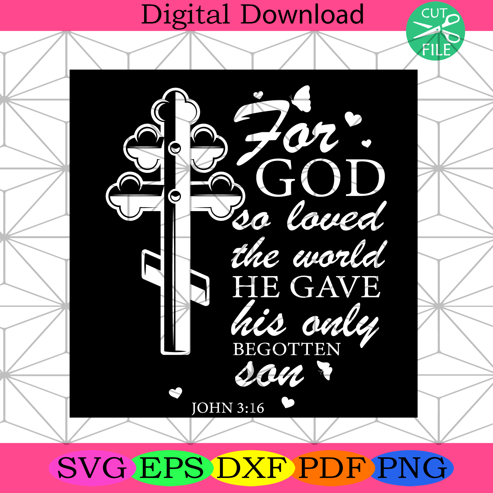 For God So Loved The World He Gave His Only Begotten Son Svg Trending