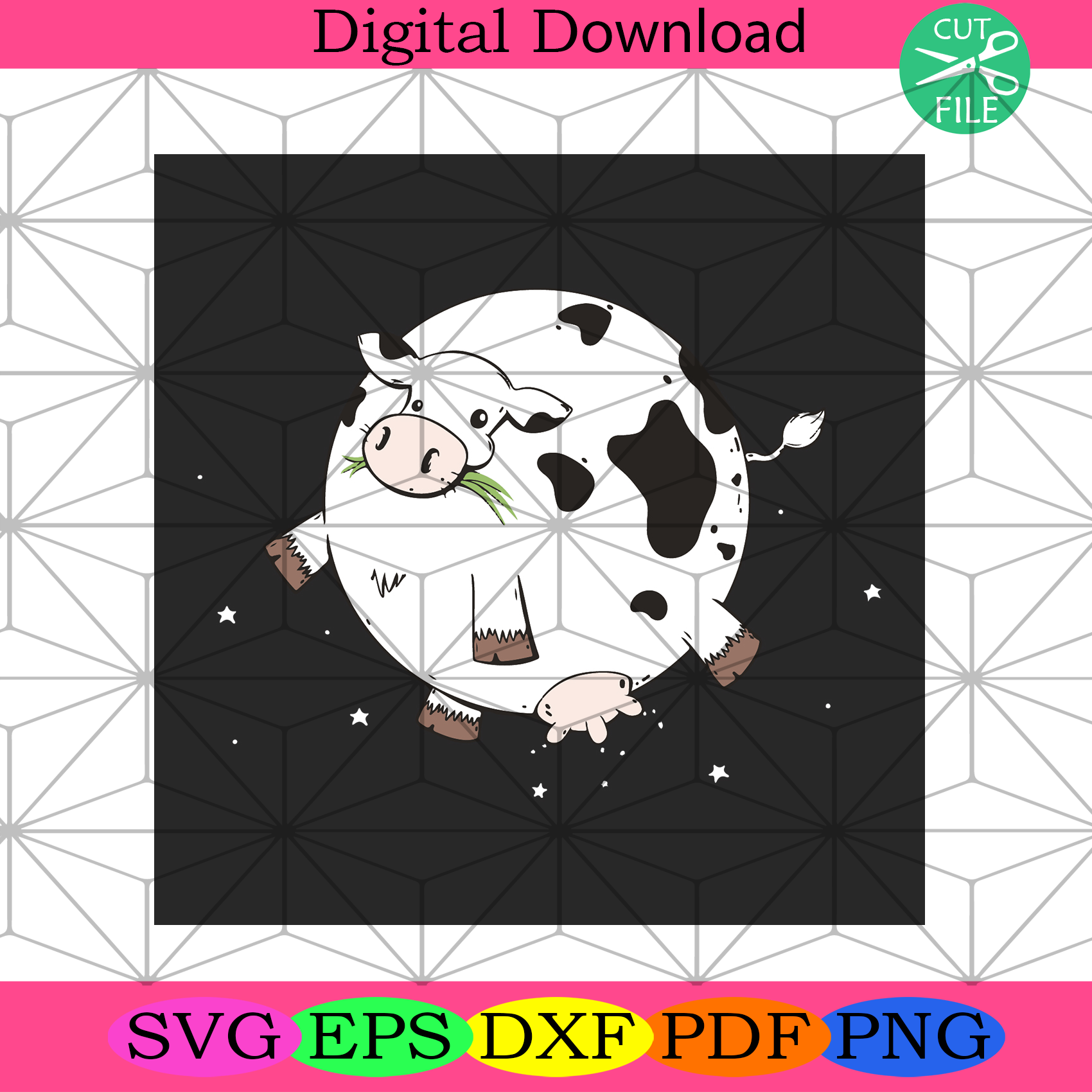 Full Moo Svg Trending Svg, Moo Cow Svg, Funny Mow Svg, Full Moon Svg