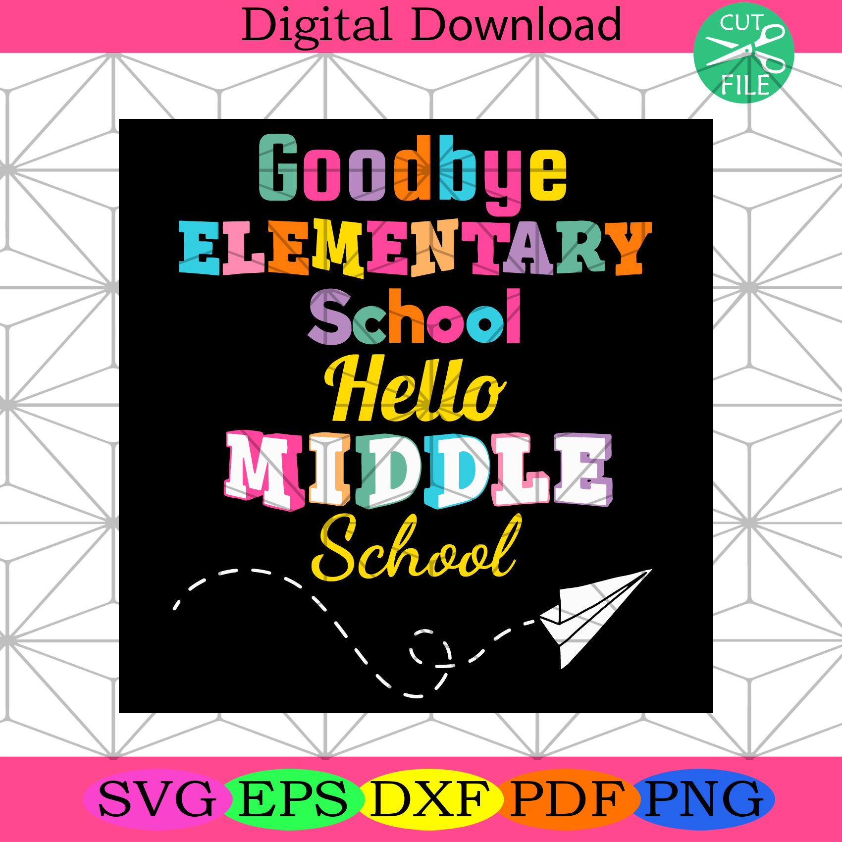 Goodbye Elementary School Graduation Hello Middle School Svg Trending