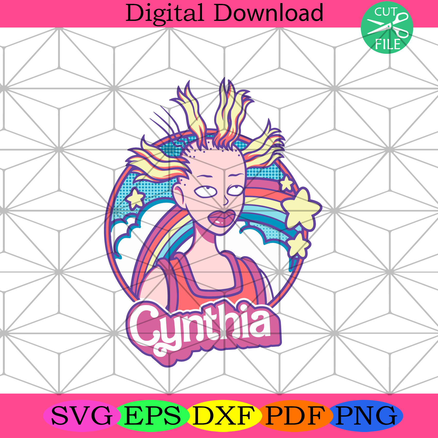 Cynthia Doll Svg Trending Svg, Cynthia Svg, Rainbow Svg, Cloud Svg