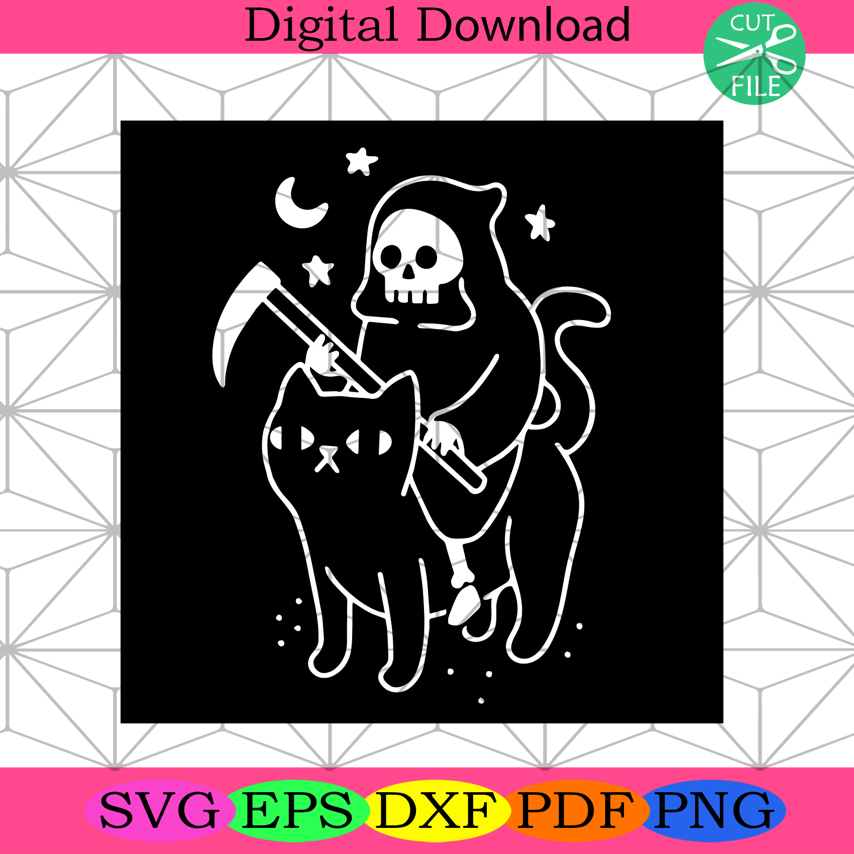 Death Rides A Black Cat Svg Trending Svg, Black Cat Svg, Death Svg