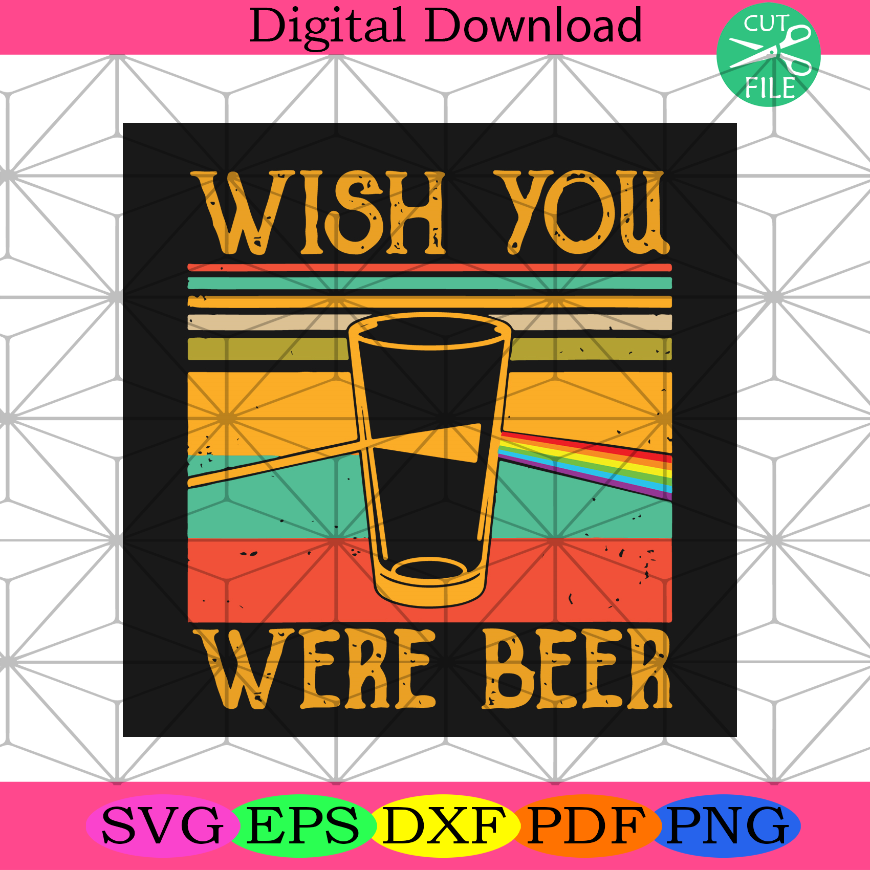 Wish You Were Beer Svg Trending Svg, Pink Rainbow Svg