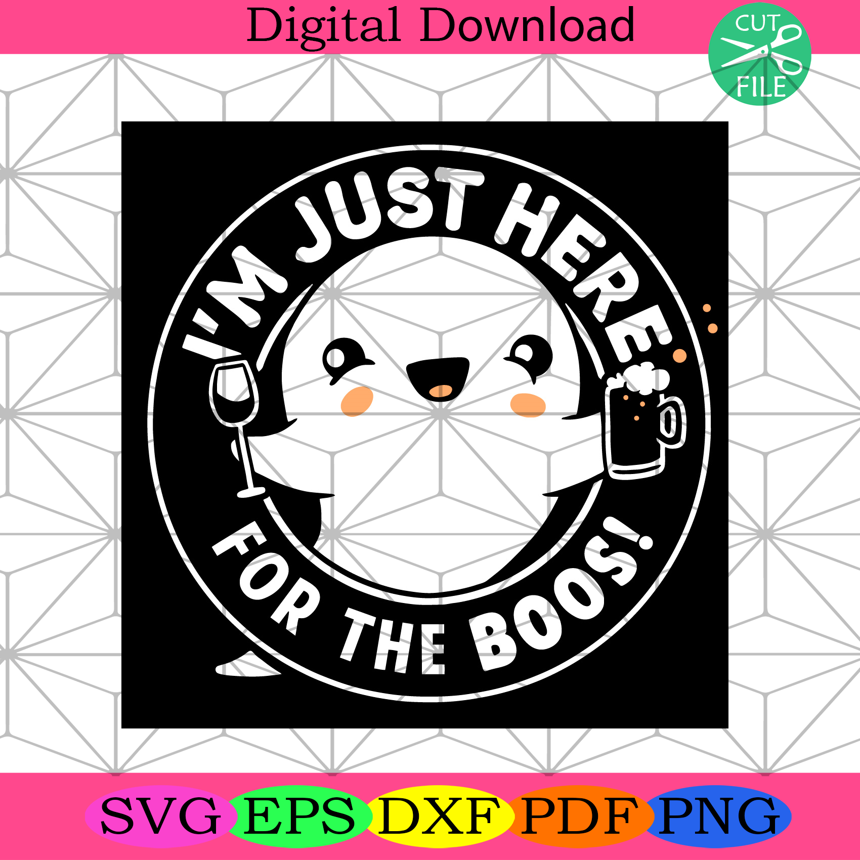 Im Just Here For The Boos Svg Trending Svg, Cute Ghost Svg, Boos Svg