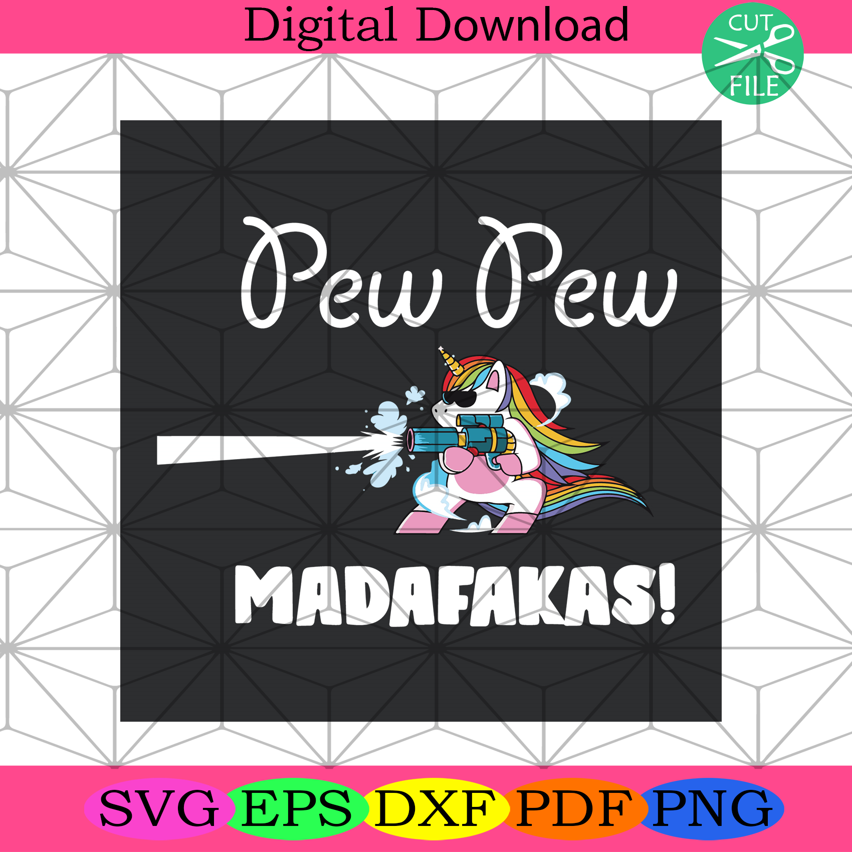 Unicorn PewPewPew Madafakas Svg Trending Svg, Funny Unicorn Svg