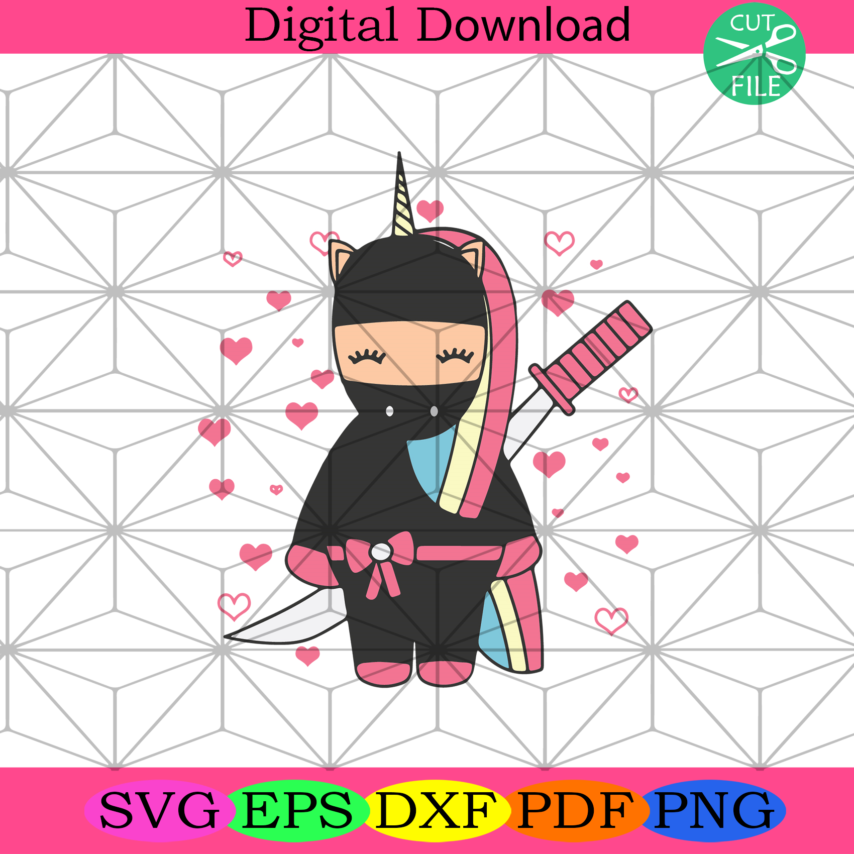 Spy Gaming Ninja Unicorn Girl Svg Trending Svg, Spy Ninja Svg