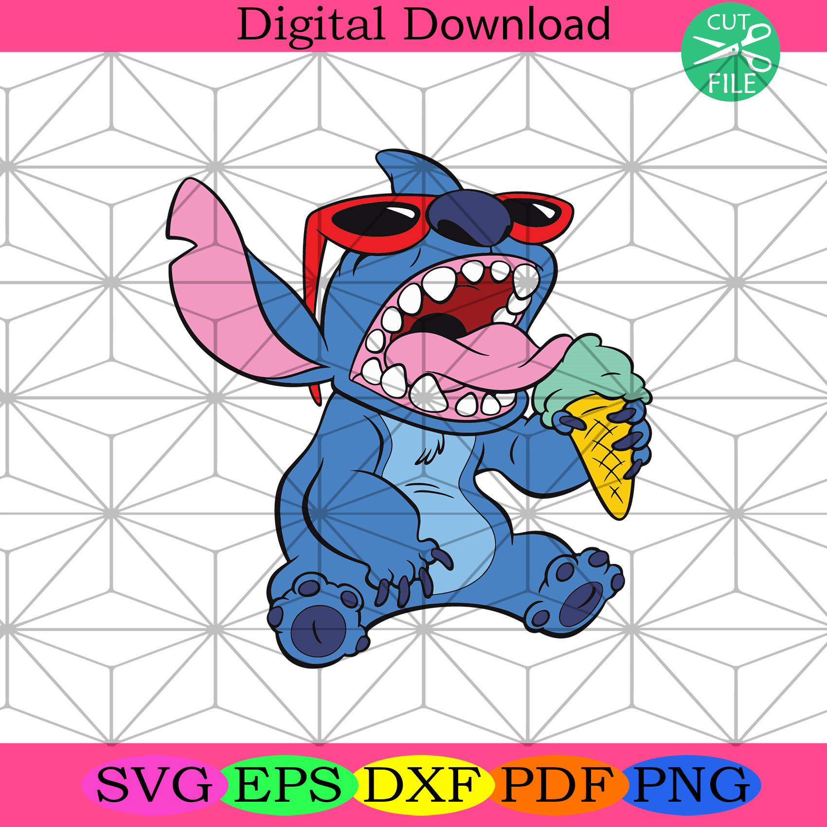 Stitch And Ice Cream Svg Trending Svg, Funny Stitch Svg