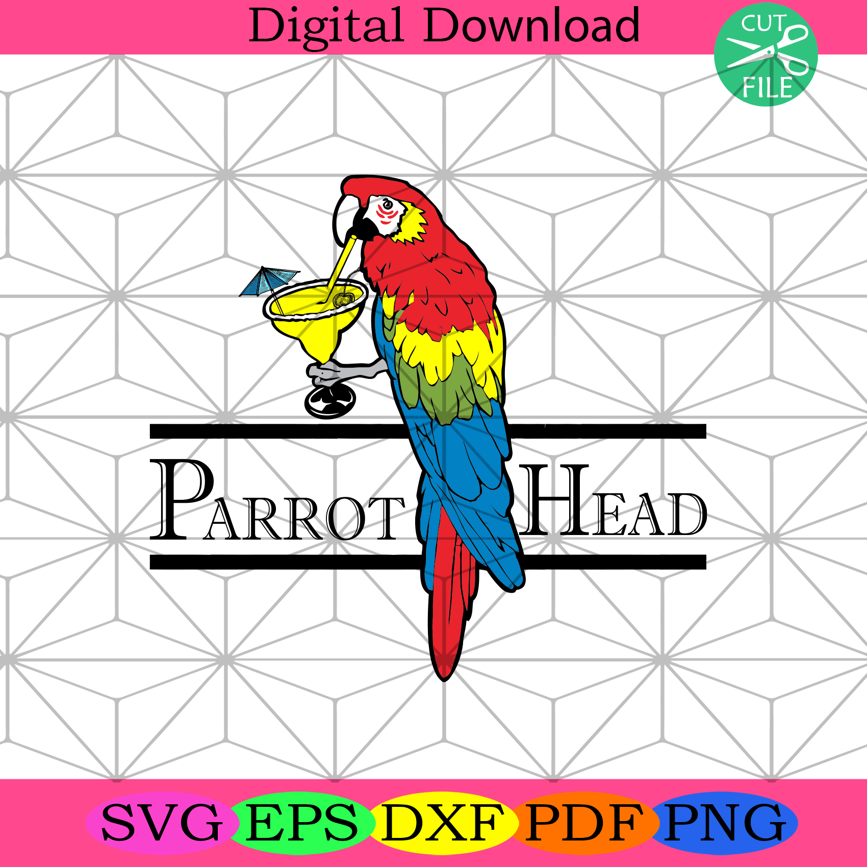 Parrot Head Funny Drink Svg Trending Svg, Parrot Svg