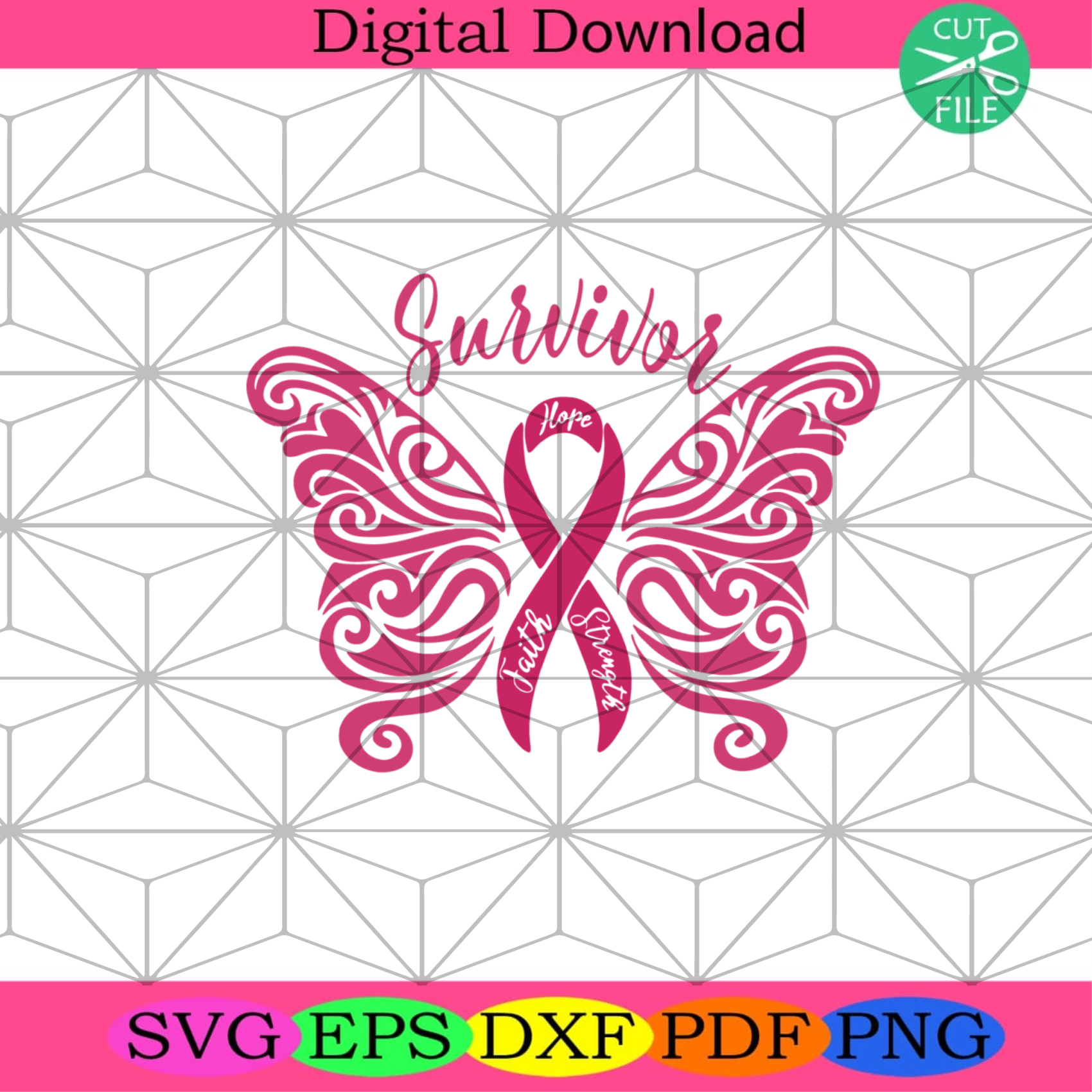 Breast Cancer Svg Trending Svg, Cancer Survivor Svg, Pink Ribbon Svg