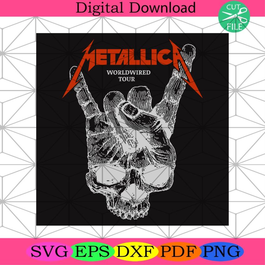 Metallic Worldwired Tour Hot Rock 90s Svg Trending Svg, Metallic Svg