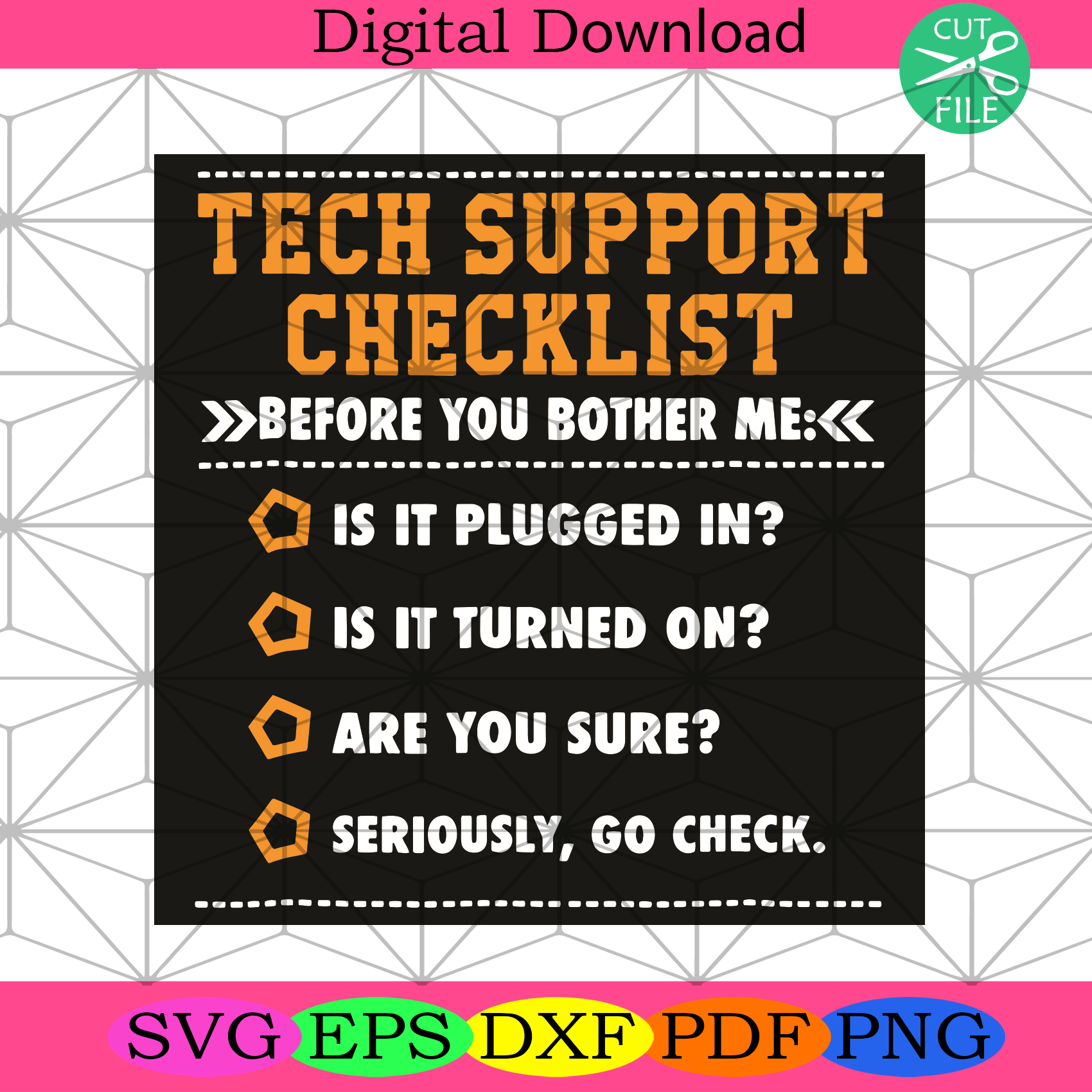 Tech Support Checklist Svg Trending Svg, Tech Support Checklist Svg