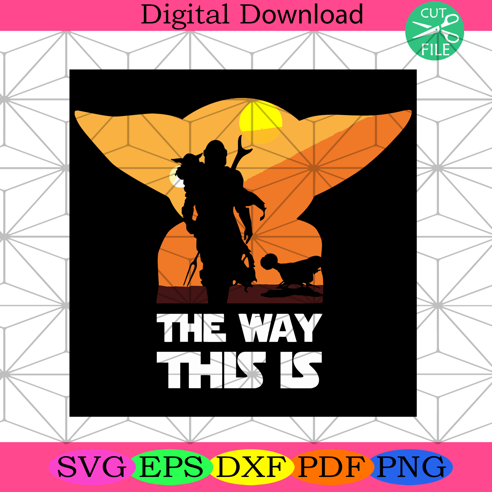 Download This Is The Way Svg Retro Vintage Baby Yoda And The Child Mandalorian Silkysvg