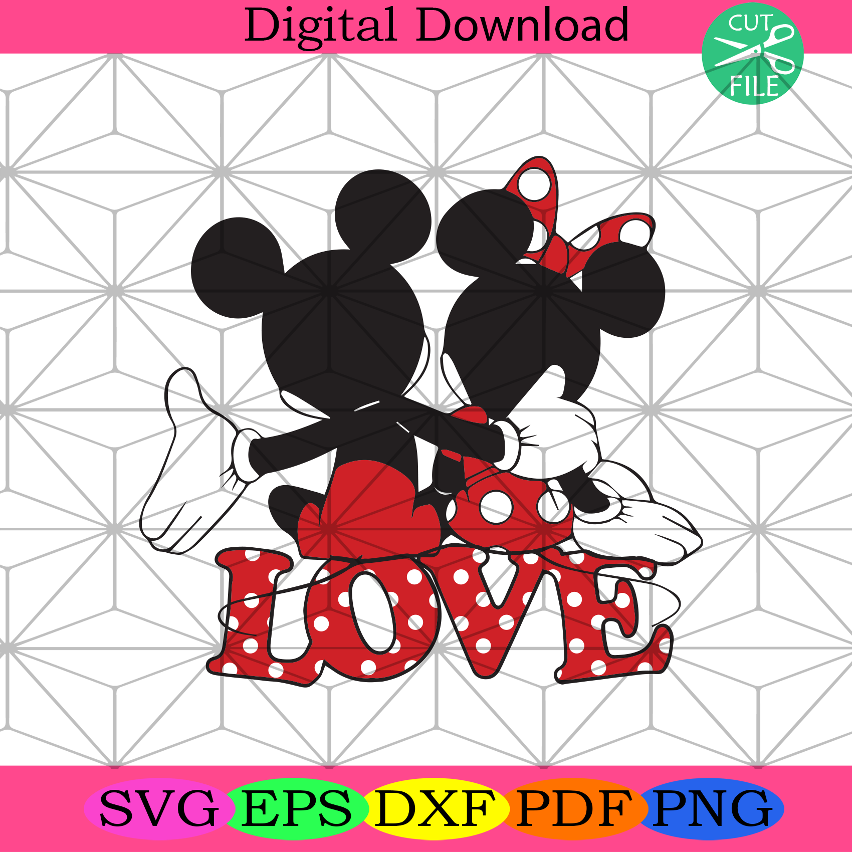 Valentine Mickey And Minnie Mouse Svg Valentine Svg - SilkySVG