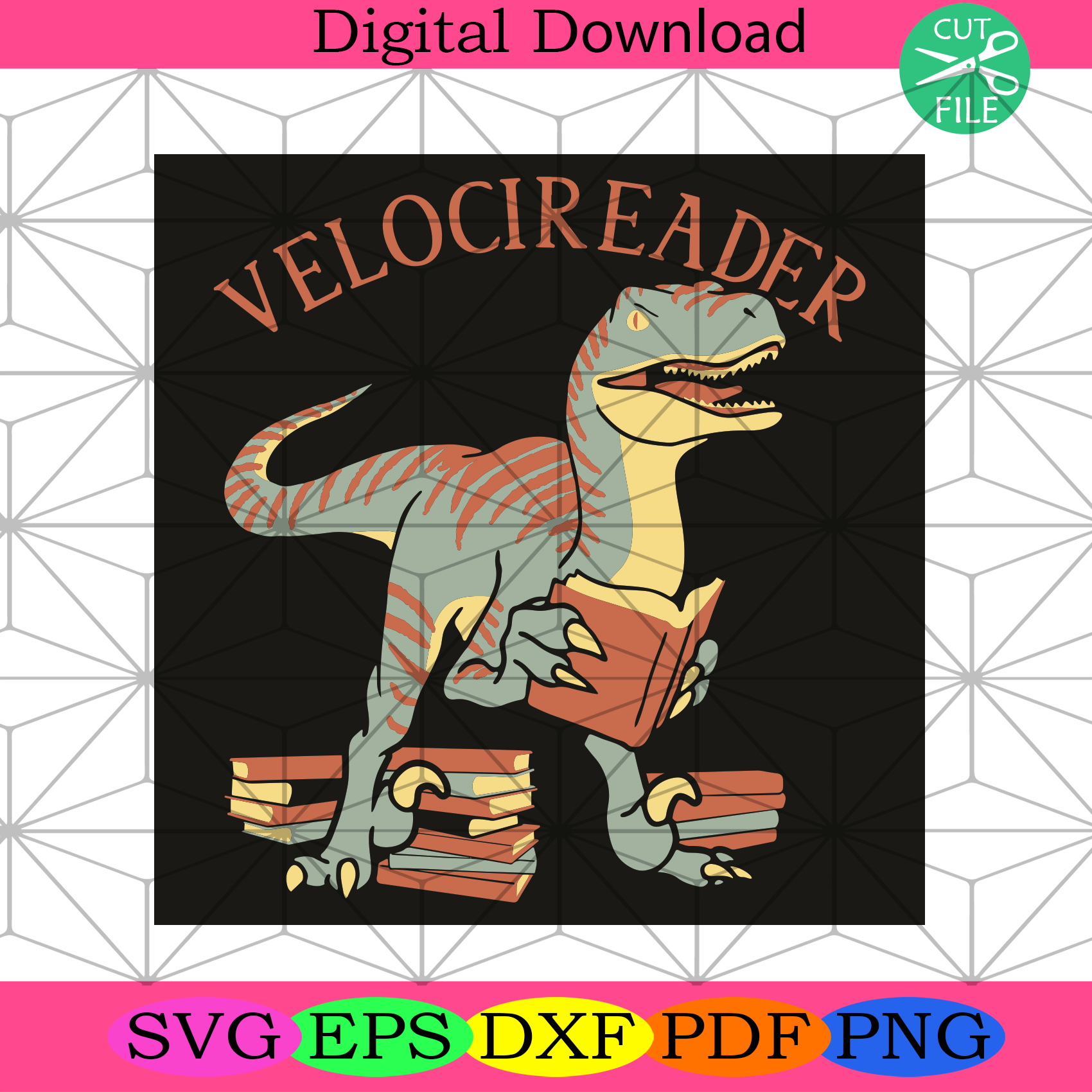 Velocireader Svg Trending Svg, Dinosaur Svg, Book Svg, Reader Svg