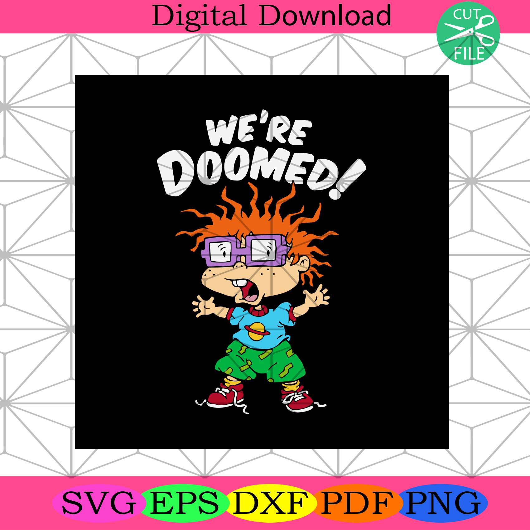 Download Chuckie Rugrats Svg Png Dxf American Baby Svg Png Rugrats Digital Dxf Stickers Stickers Labels Tags