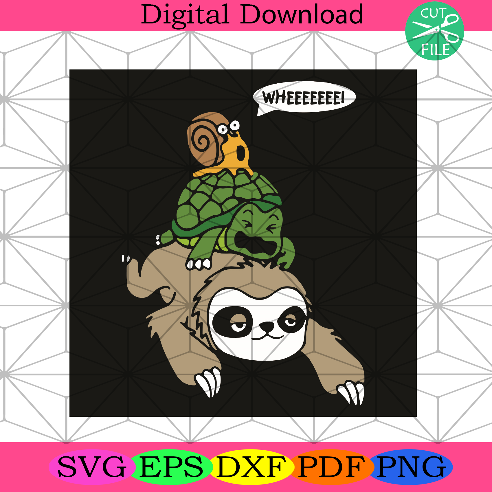 Wheeeeeee Sloth Turtle Snail Svg Trending Svg, Sloth Svg, Turtle Svg