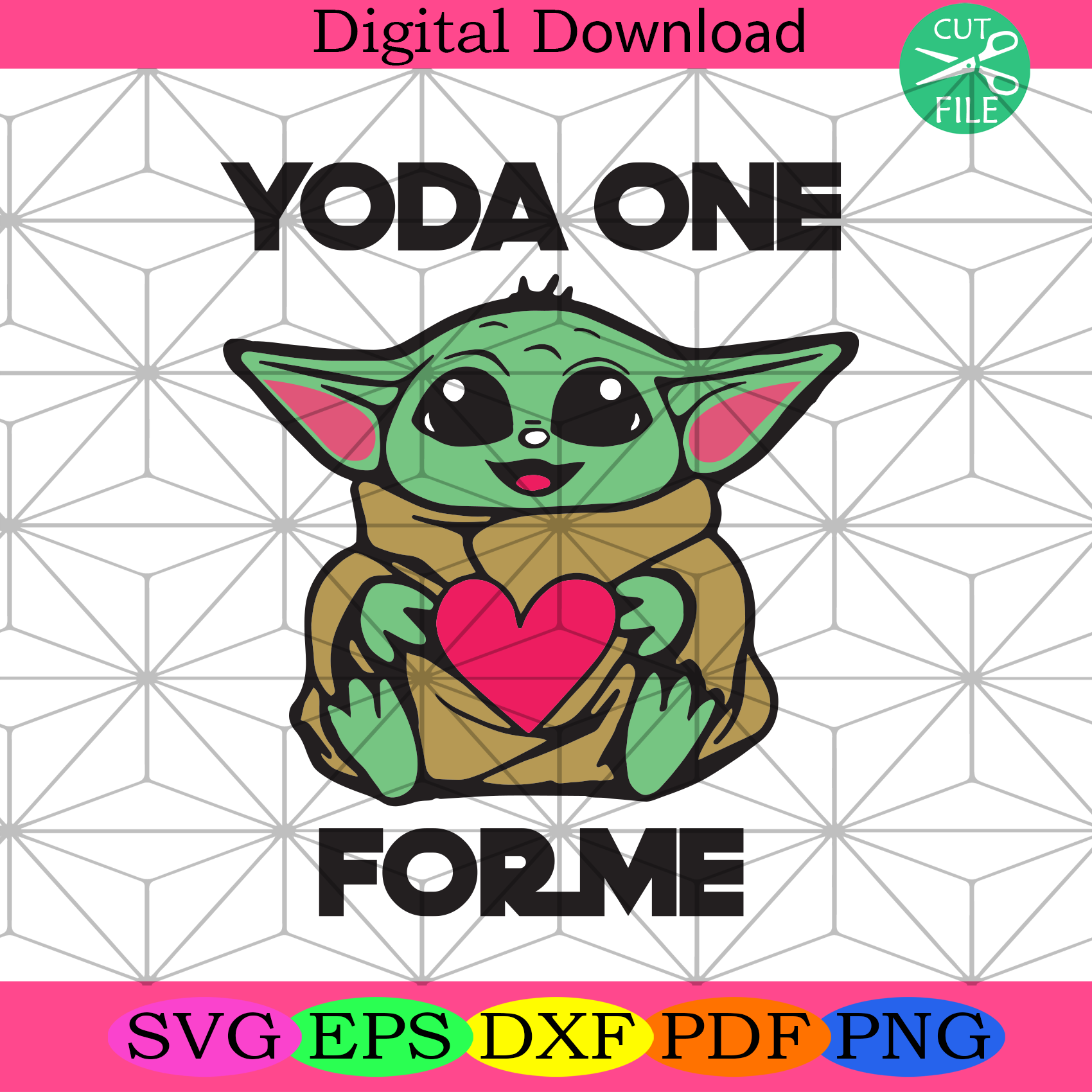 Yoda One For Me Svg Valentine Svg, Baby Yoda Svg, Star Wars Svg - SilkySVG