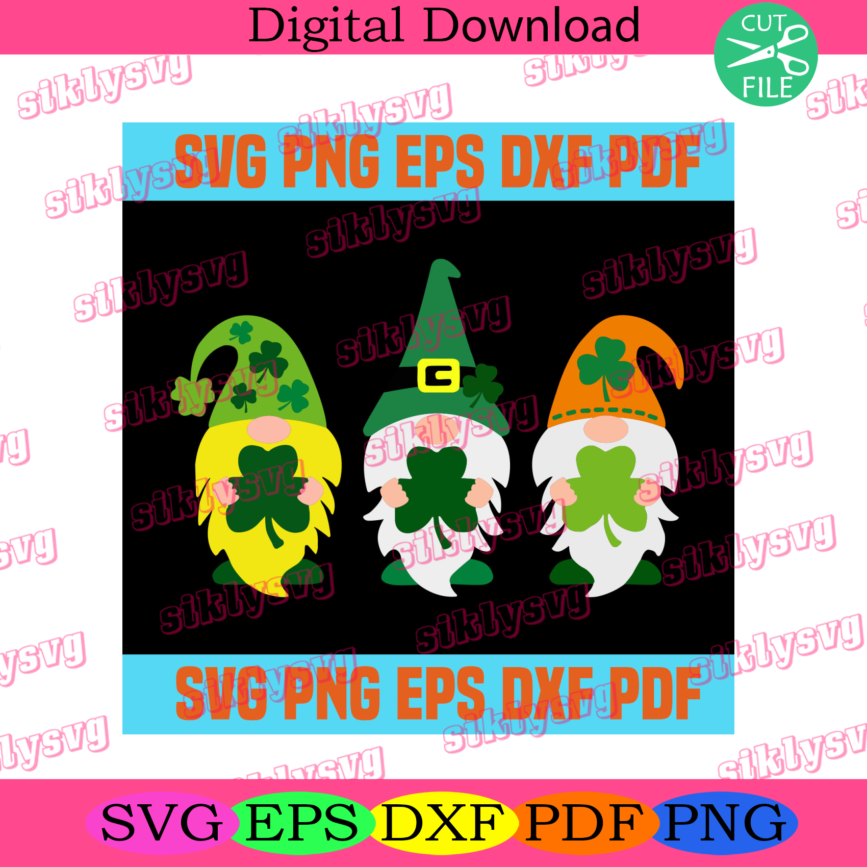 Download Craft Supplies Tools Silhouette Dxf Lucky Gnome Svg Irish Gnome Svg Cricut Gnomes Svg Cut File Gnome With Shamrock Svg St Patricks Day Gnome Svg Bundle Kits How To
