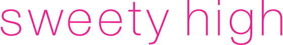 Pink 'Sweety High' text logo with a stylized font on a white background.