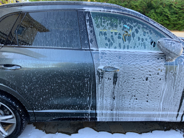 Audi Q3 Snow Foam start of Autoglym Polar Blaster after 10 minutes