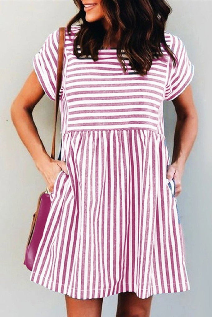 short sleeve striped dress