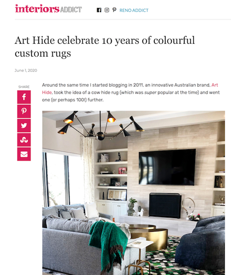 Art Hide Celebrates 10 Years of Colorful Custom Rugs