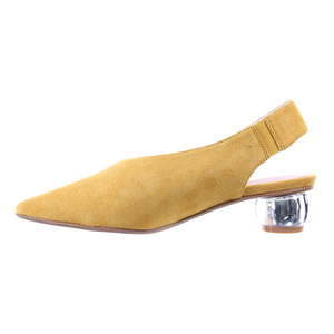 Clear pointed toe pumps (Mustard) – PRODUIT