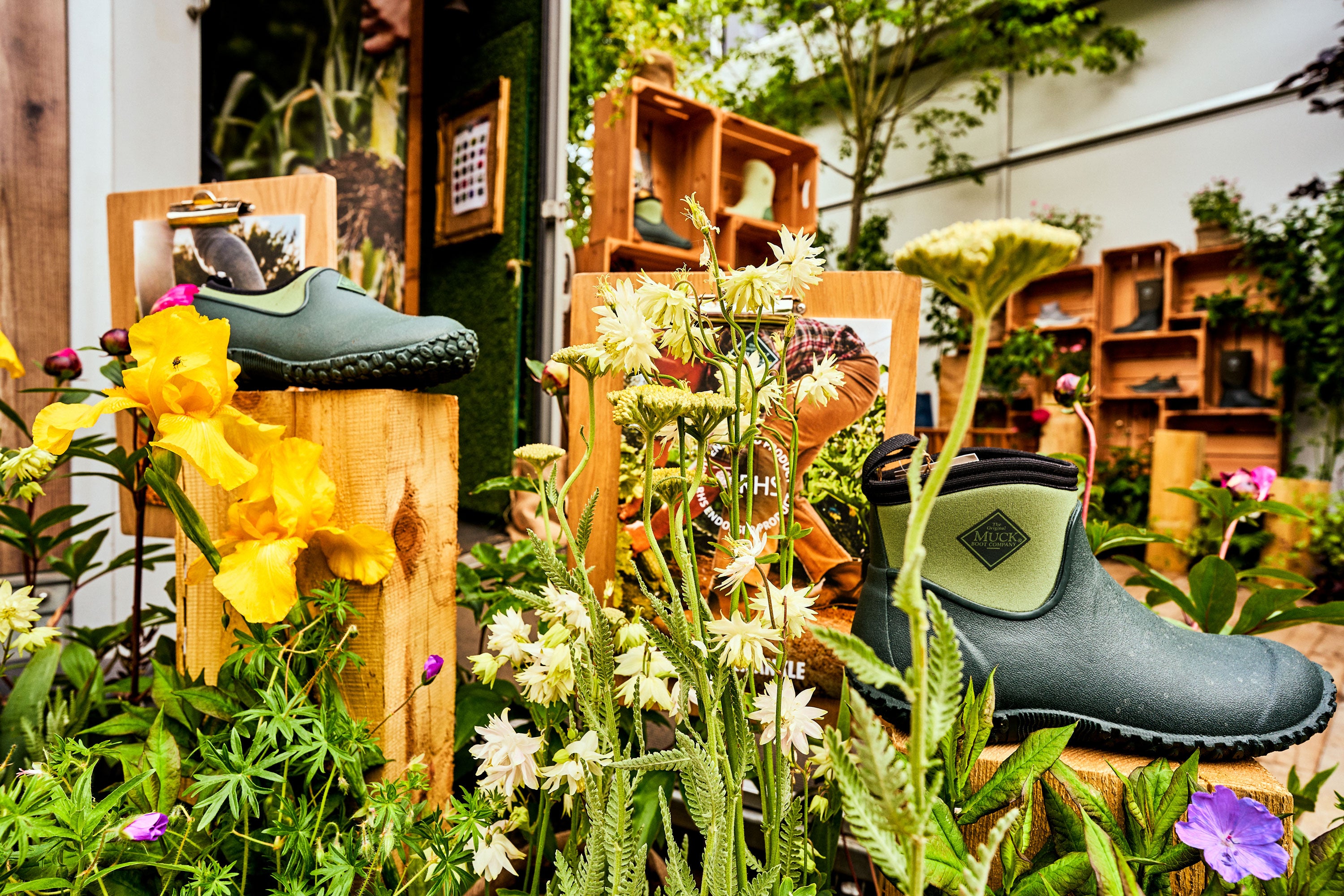 Muck Boots products on display at RHS Chelsea Flower Show