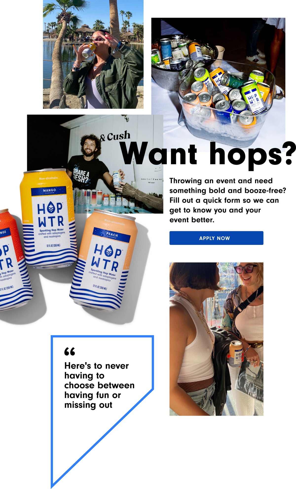 Want hops? Apply now to get hop water for your events