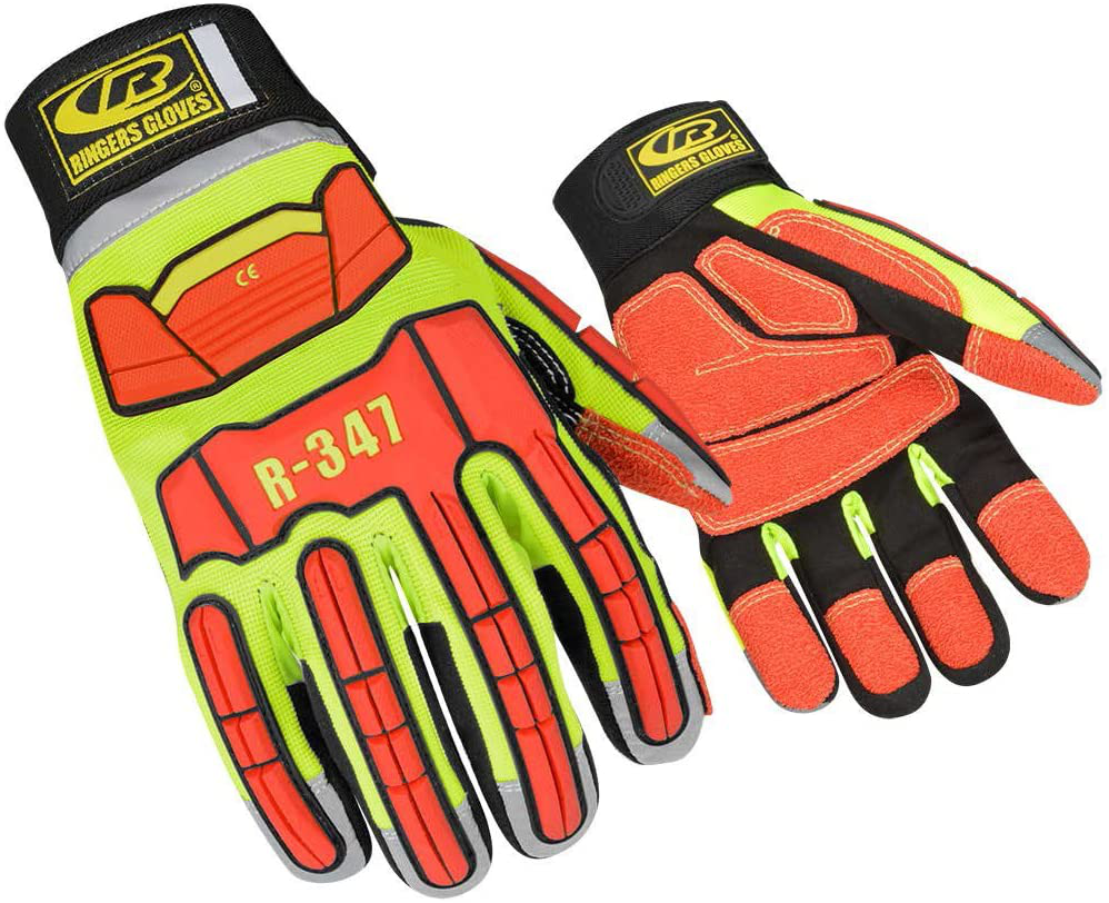 Ringers Gloves R-347 Rescue Glove, Protection in High Intensity Jobs - First Responders, Rescue, Extrication, Hi-Vis, X-Large