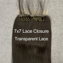 Load image into Gallery viewer, Straight Hair 7x7 Lace Closure With Baby Hair 100% Human Hair

