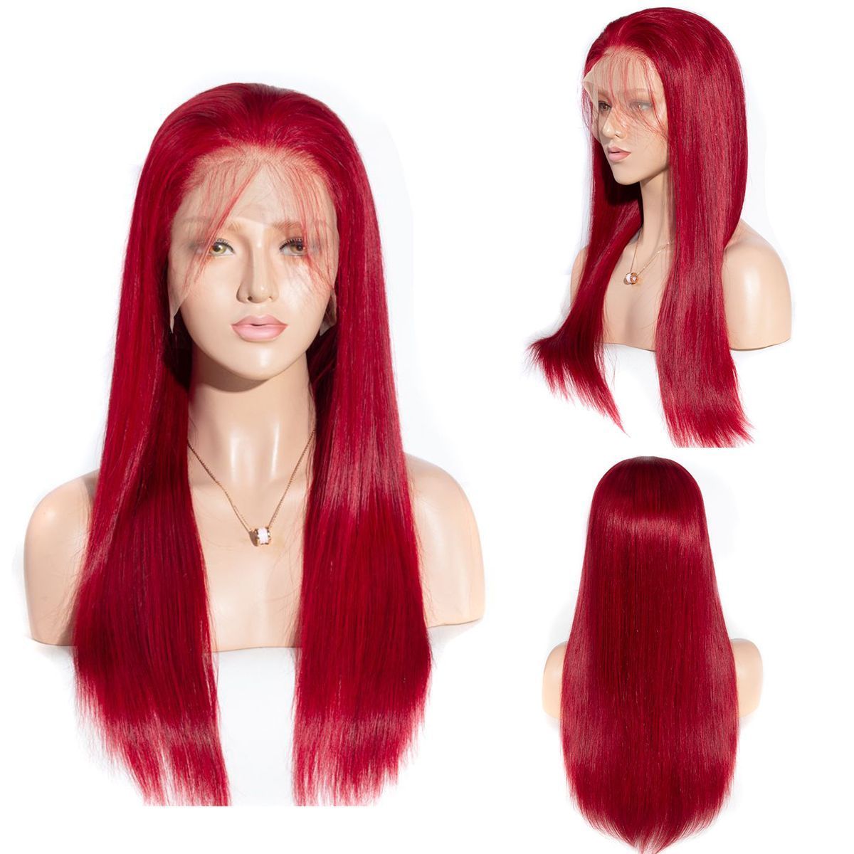 Red 13×6 Lace Front Wig Straight