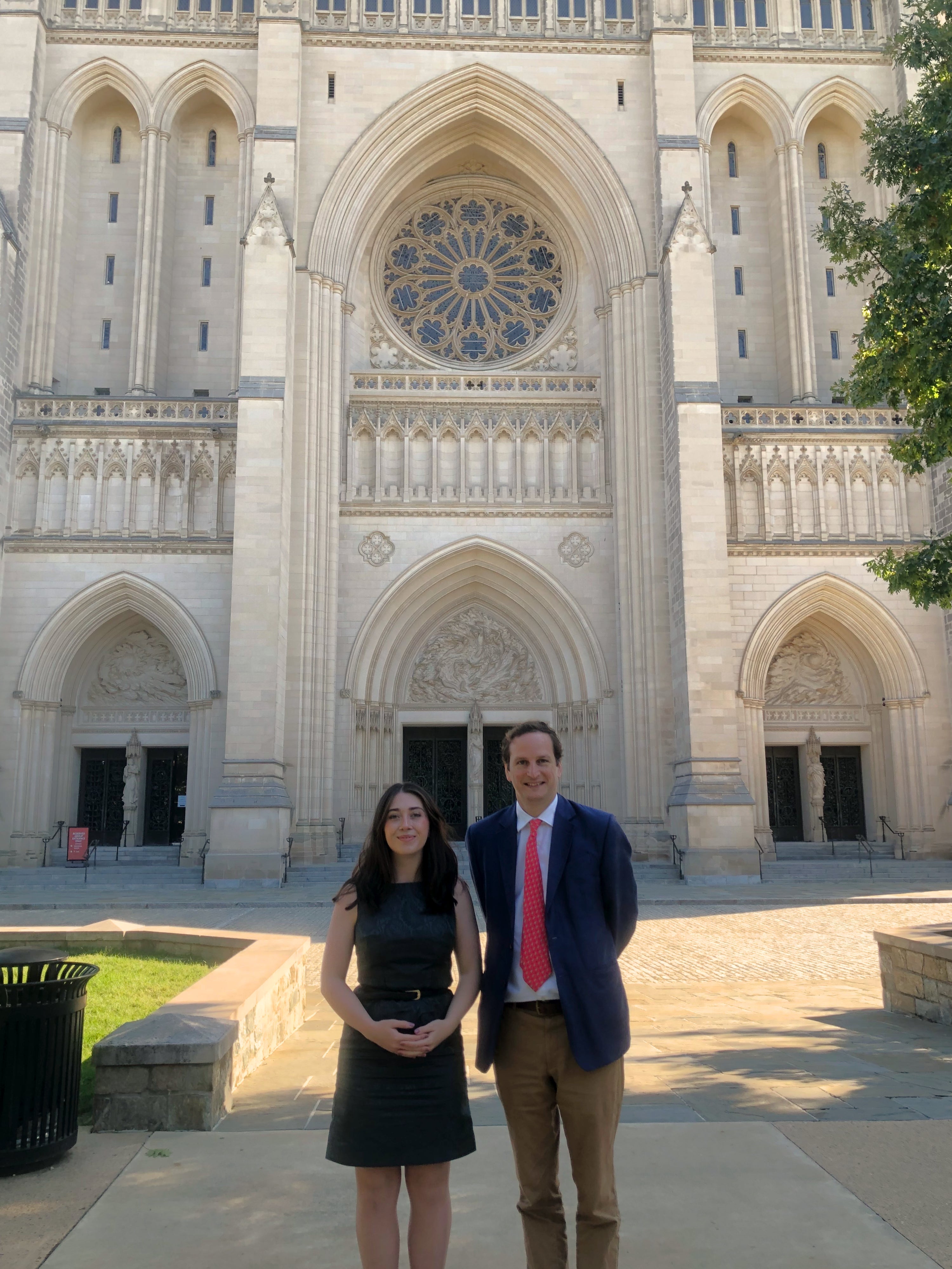 Our Managing Director, and our Head of Sales, in front of Washington National Cathedral