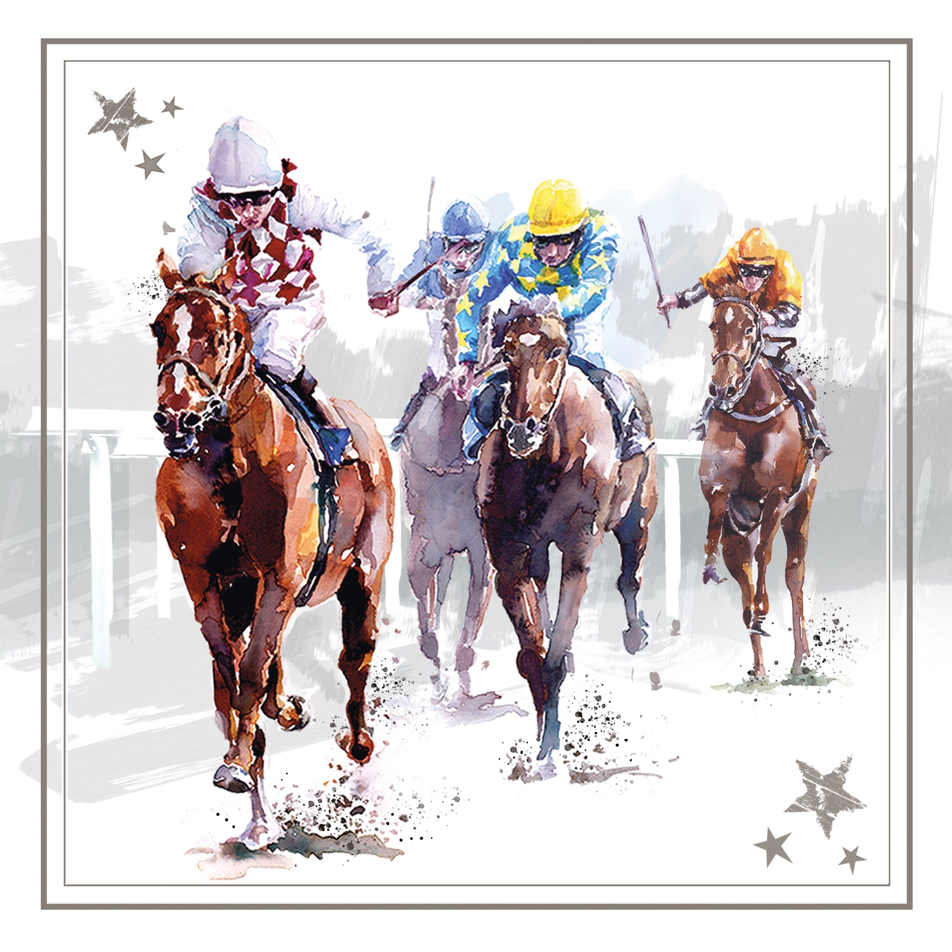 Horse Racing Birthday Card - Birthday Greeting Card Cherry Orchard Online