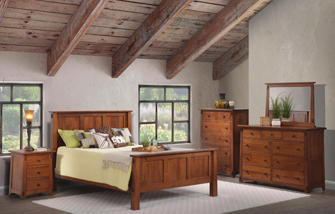 rustic solid wood bedroom furniture set american made dresser mirror chest