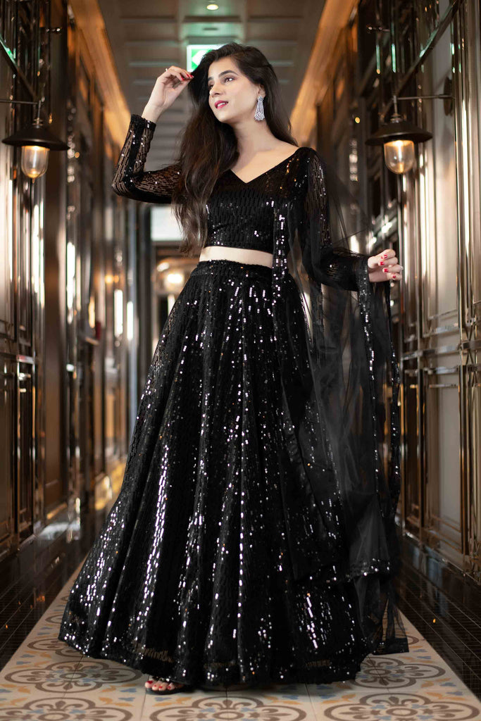 buy black lehenga online