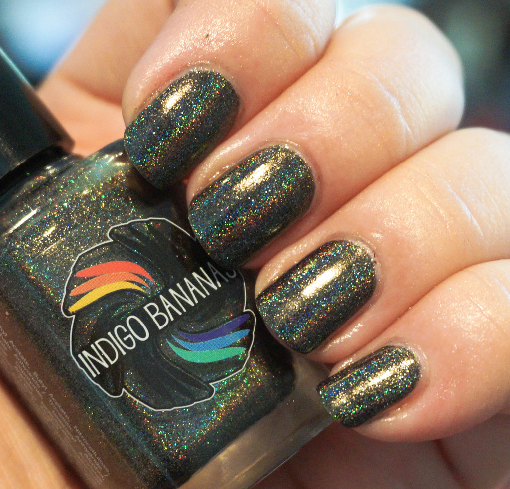 Olive Time & Space - olive / dark green linear holographic – Indigo Bananas