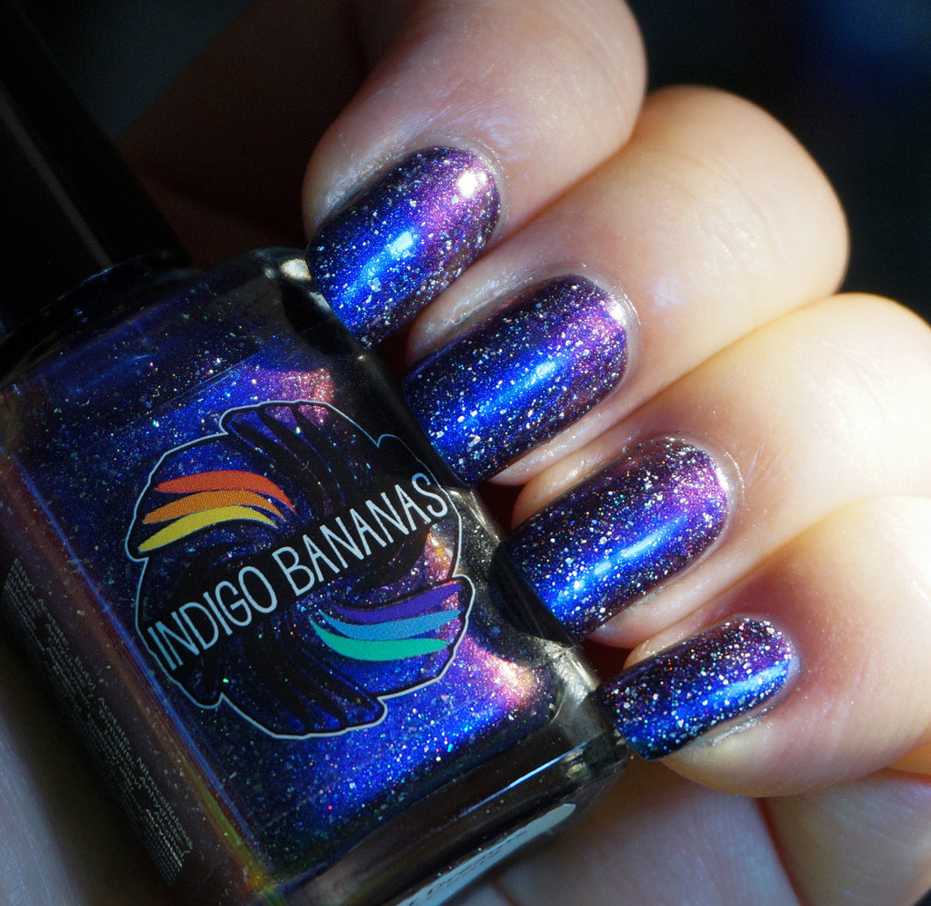 What Dreams May Come - dark blue multichrome linear holographic w/ fla ...