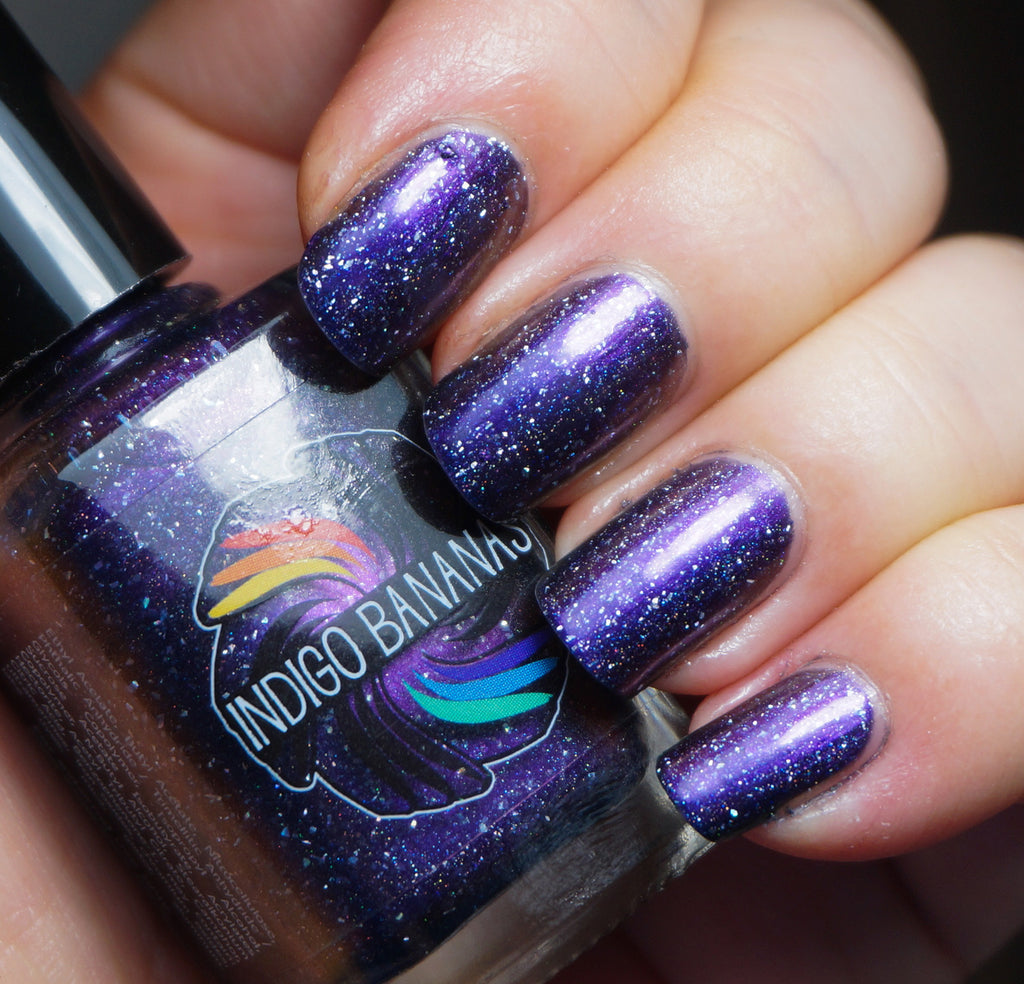 They Became Music - dark plum purple multichrome linear holographic w ...