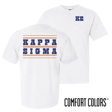 Kappa Sig Comfort Colors Kappa Short Freedom White Sleeve – Official Sigma Store Tee