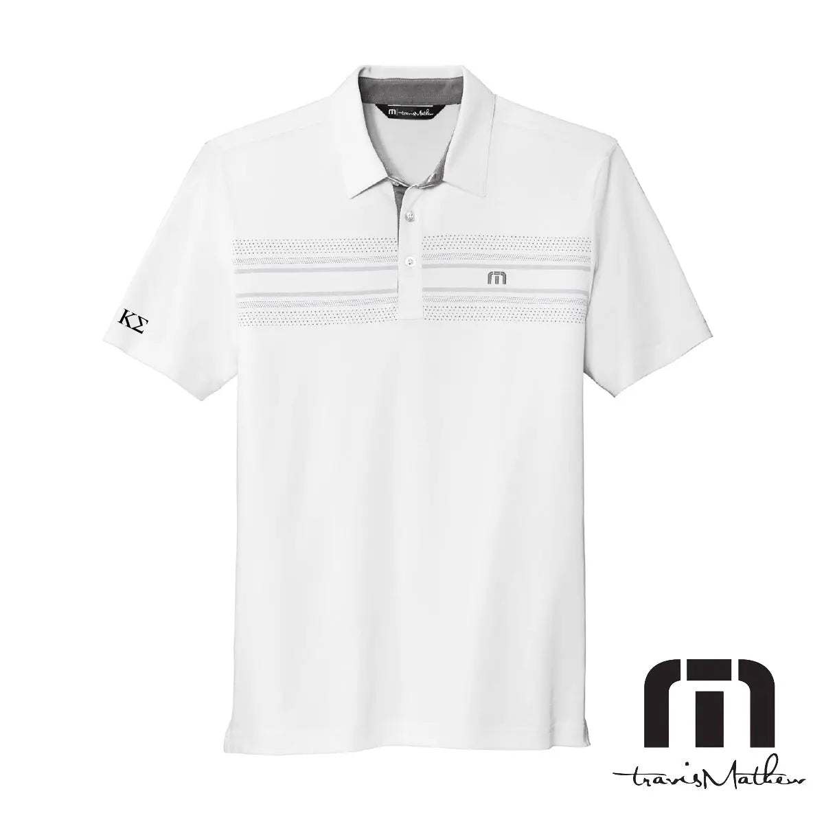 Kappa Sig Travis Mathew Embroidered Chest Stripe Golf Polo - Kappa Sigma Official Store product image